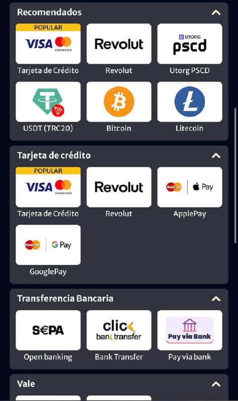  metodo de pago