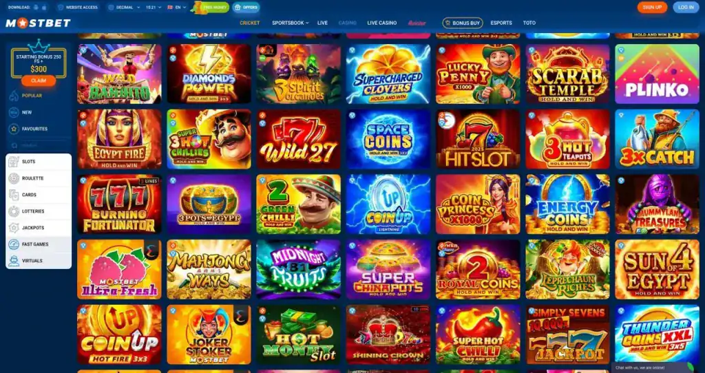 MostBet user interface on mobile – smooth and fast