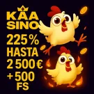 225% до £2,500 + 500 бесплатных вращений – Kaasino